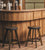 Furgle 2Pcs/Set Round Counter Stool Bar Stool 24-inch Solid Wood