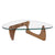 Furgle Glass Top Triangle Coffee Table Modern Cocktail Wood Dinning table Noguchi Tribeca Tempered Glass for Living Room Lounge