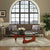 Furgle Glass Top Triangle Coffee Table Modern Cocktail Wood Dinning table Noguchi Tribeca Tempered Glass for Living Room Lounge