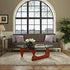 Furgle Glass Top Triangle Coffee Table Modern Cocktail Wood Dinning table Noguchi Tribeca Tempered Glass for Living Room Lounge