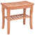 Giantex Bamboo Shower Chair Seat Bench Modern Wood Bathroom Spa Bath Organizer Stool with Storage Shelf BA7268