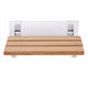 Giantex Wall Mounted Teak Wooden Folding Shower Bath Seat Medical Bench Bathroom Stool BA7414