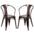 Goplus Set of 2 Vintage Style Home Arm Chair Stackable Bistro Cafe Metal Stool Modern Living Room Chairs Dining Chair HW56687