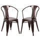 Goplus Set of 2 Vintage Style Home Arm Chair Stackable Bistro Cafe Metal Stool Modern Living Room Chairs Dining Chair HW56687