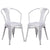Goplus Set of 2 Vintage Style Home Arm Chair Stackable Bistro Cafe Metal Stool Modern Living Room Chairs Dining Chair HW56687