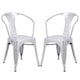 Goplus Set of 2 Vintage Style Home Arm Chair Stackable Bistro Cafe Metal Stool Modern Living Room Chairs Dining Chair HW56687