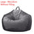 Gray Bean Bag Cover Velvet Sofa Chair Without Filling Lounger Seat Bean Bags Puff Couch Living Room Lazy Sofa Covers 90x110cm