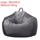 Gray Bean Bag Cover Velvet Sofa Chair Without Filling Lounger Seat Bean Bags Puff Couch Living Room Lazy Sofa Covers 90x110cm