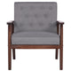 High Quality Wood Armrest Living Room Chair Fabric Sofa Chair Living Room Furniture Modern Fabric Upholstered Leisure Chair