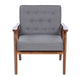 High Quality Wood Armrest Living Room Chair Fabric Sofa Chair Living Room Furniture Modern Fabric Upholstered Leisure Chair
