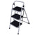 Home Use 3-Step Short Handrail Iron Ladder Black/ White NEW