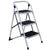 Home Use 3-Step Short Handrail Iron Ladder Black  White Portable Folding Step Step Ladder Household Tools