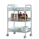 Honeycomb Mesh Style Three Layers Removable Storage Cart Silver TB Sale