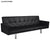 IKAYAA Artificial Leather Sofa Bed with Armrests Black For Living Room Furniture