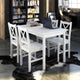 Ikayaa Modern Furniture Wooden Table and 4 Chairs Colour White Kitchen Dining Table Chair Set for Restaurant