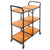 Iron Wood Foldable Industrial style multi-function cart Equipped with four casters three-tiered open shelving