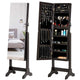 Jewelry Cabinet Lockable Jewelry Armoire with Standing Full Length Mirror Jewelry Cabinet with Large Capacity 4 Angle Adjustable