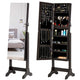 Jewelry Cabinet Lockable Jewelry Armoire with Standing Full Length Mirror Jewelry Cabinet with Large Capacity 4 Angle Adjustable
