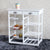 Kitchen & Dining Room Cart 2-Drawer 3-Basket 3-Shelf Storage Rack with Rolling Wheels White-US Stock