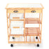 Kitchen Dining Room Cart 2-Drawer Kitchen Organization and Storage 3 Removable Storage Shelves with Rolling Wheels