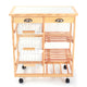 Kitchen Dining Room Cart 2-Drawer Kitchen Organization and Storage 3 Removable Storage Shelves with Rolling Wheels