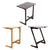 L Shaped Bamboo Sofa Side Table Movable Coffee Tea Desk Bedroom Furniture