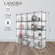 LANGRIA 16 Cube DIY Modular Storage Closet Plastic Cube Mutiluse Oragnizer Storage Wardrobes Closet Cabinet Bedroom Living Room