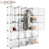 LANGRIA 20/16 Cube Mutiluse Modular Storage Closet Wardrobes Plastic Cube Freely assembled Oragnizer Closet Cabinet Pure White