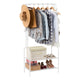 LANGRIA 3-Tier Entrance Hall Coat Rack Organiser Metal Multi-Purpose Storage Shoe Bench Stand Top Rod 11 Hooks for Home Office