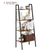 LANGRIA 4-Tier Metal Book shelf Organizer Multiiuse Antique Wood Design Shelving Bookcase for Holding Books Plants Ornaments