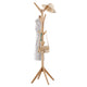 LANGRIA 4 Tiers 8 Hooks Free Standing Bamboo Tree-Shaped Display Coat Stand Solid Feet For Clothes Scarves Hats Handbags