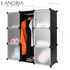 LANGRIA 9 Cube DIY Simple Wardrobe Modular Household Storage Cabinet Plastic Cube Mutiluse Bedroom Living Room Translucent White
