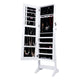 LANGRIA Free Standing Lockable Mirrored Jewelry Armoire 4 Angle Adjustable Cabinet Organizer Storage For Jewelry And Cosmetics