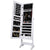 LANGRIA Free Standing Lockable Mirrored Jewelry Armoire 4 Angle Adjustable Cabinet Organizer Storage For Jewelry And Cosmetics
