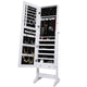 LANGRIA Free Standing Lockable Mirrored Jewelry Armoire 4 Angle Adjustable Cabinet Organizer Storage For Jewelry And Cosmetics