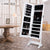 LANGRIA Free Standing Lockable Mirrored Jewelry Armoire 4 Angle Adjustable Cabinet Organizer Storage For Jewelry And Cosmetics