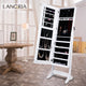 LANGRIA Free Standing Lockable Mirrored Jewelry Armoire 4 Angle Adjustable Cabinet Organizer Storage For Jewelry And Cosmetics
