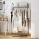 LANGRIA Simple All-Metal Free Standing Commercial Grade Clothing Garment Rack with Top Rod and Lower Storage Shelf for Shoes