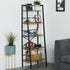 Ladder Shelves, Book Shelf, 5 Tier Bookcase Industrial Storage Rack, Plant Stand, for Bedroom, Living Room Rustic Brown