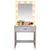 Large-Mirror Single-Drawer Dressing Table With Light Cannon Warm White/Black Dressing Table Large Dressing Mirror & Large Drawer