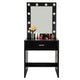 Large-Mirror Single-Drawer Dressing Table With Light Cannon Warm White/Black Dressing Table Large Dressing Mirror & Large Drawer