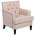 Lazy Sofa Bed Small Apartment Bedroom Classical Fabric Sofa Single Sofa with Button Beige Comfortable