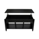 Lift Top Coffee Table Modern Furniture Hidden Compartment And Lift Tabletop Black Solid Wood foot Lift Coffee Table-Black