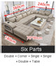 Living Room Sofa Set Cotton Fabric Sofa Set Living Room Furniture U Shape