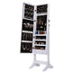 Lockable Jewelry Cabinet Organizer Storage Box Stand with Makeup mirror White Dresser Home Furniture for bedroom