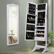Lockable Jewelry Cabinet Organizer Storage Box Stand with Makeup mirror White Dresser Home Furniture for bedroom