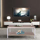 Long Simple Assembly Small Apartment Tea Table Living Room Coffee Table Industrial Coffee Table with Storage Shelf Metal Frame