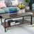 Long Simple Assembly Small Apartment Tea Table Living Room Coffee Table Industrial Coffee Table with Storage Shelf Metal Frame