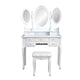 MDF material Foldable 3 Mirrors with 7 Drawers Dressing Table White fashionable dressing table with a dressing stool removed