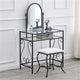 Makeup Vanity Desk Dresser Dressing Glass Table Simple Iron Dresser with Mirror Square Dressing Stool Chair Bedroom Furniture
